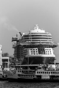 A Large Cruise Ship in the Port