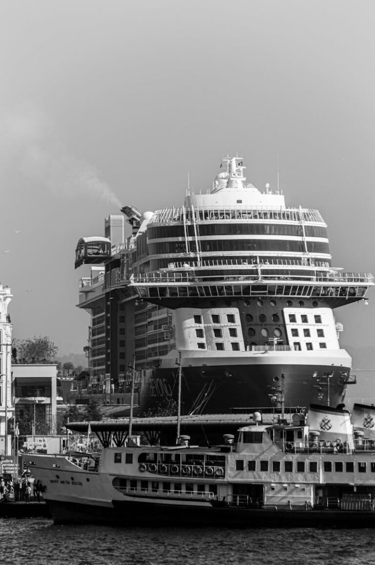 A Large Cruise Ship in the Port