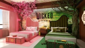 Stay-Like-Wicked-Suite-Hilton-and-Universal-Pictures-Bedroom-Rendering