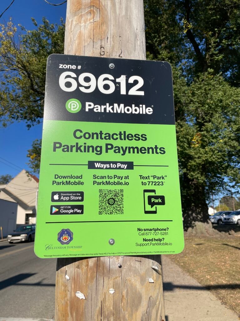 ParkMobile sign Glenside PA