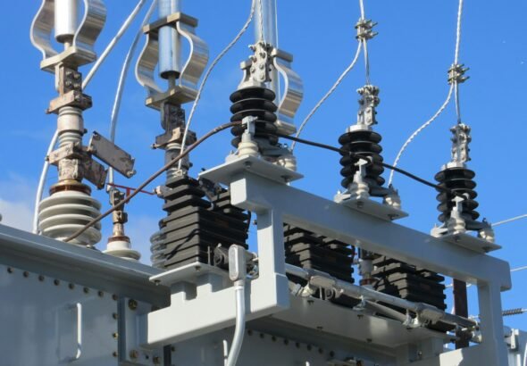 gray transmission tower