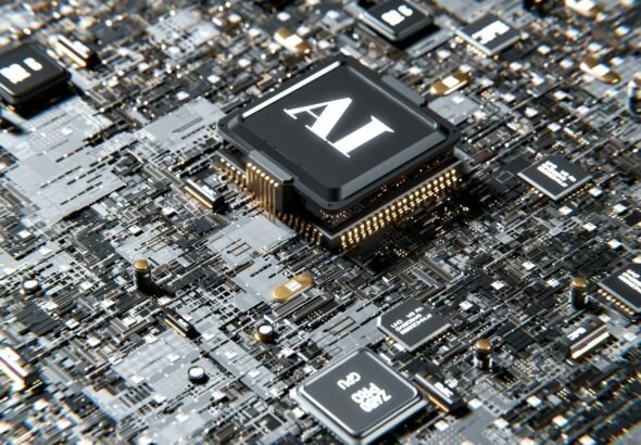 Inside the $2.5 Billion Scheme to Smuggle U.S. AI Technology to China 7 a computer chip with the letter a on top of it, AI, tech, chip, technology