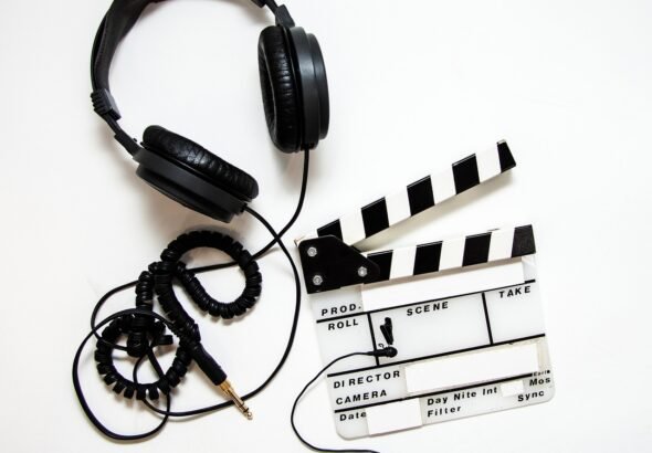 headphones, clapper, clapperboard, film, movie, video, cinema, equipment, production, studio, media, sound, video production, headphones, film, film, movie, movie, video, video, video, video, video, cinema, media
