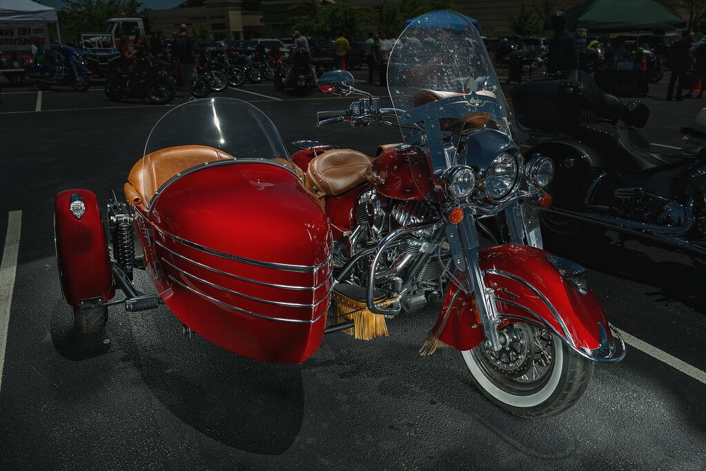 Daytona Beach Roars to Life as Bike Week Returns Feb. 27–March 8 1 Indian Chief Vintage with Side Car (2016 Schroader's Honda Bike Show)