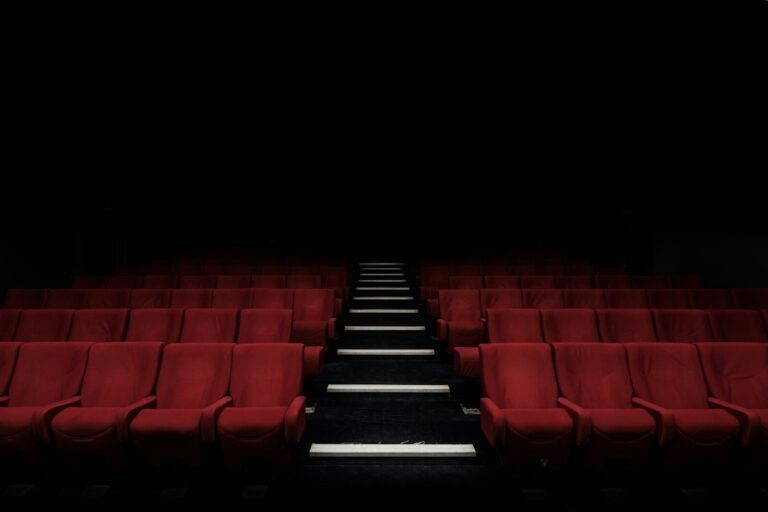 red cinema chair, movie, film, entertainment