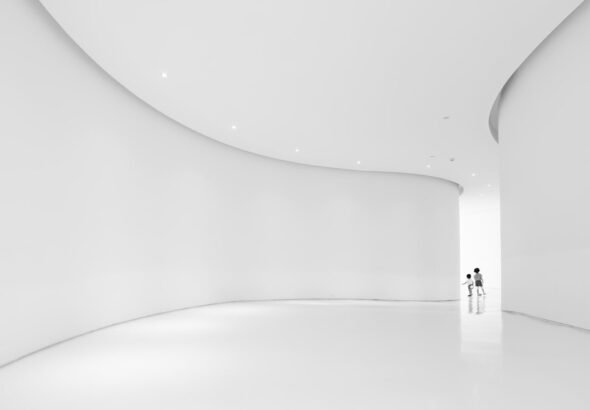 white painted wall, art. gallery, museum