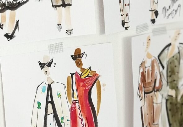 Fashion Industry Collabs; Pasture to Patrimony-Mulberry’s Leather Collection, Crown Royal’s + Realtree-Purple Camo Bag, Akris SS26, Burberry x Hunza G Swimwear, BOSS + Soho House Debut, ROSÉ + PUMA Revive the H‑Street Sneaker, Sheila Hicks & the Lady Dior Bag, New Balance Kicks ‘Grey Days’, Nike + SKIMS-NikeSKIMS, UGG + PinkPantheress for Coachella Debut 7 woman painting, fashion, collaboration, style